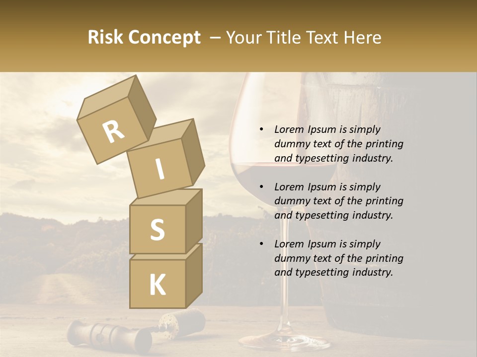 A Glass Of Wine Sitting Next To A Barrel PowerPoint Template