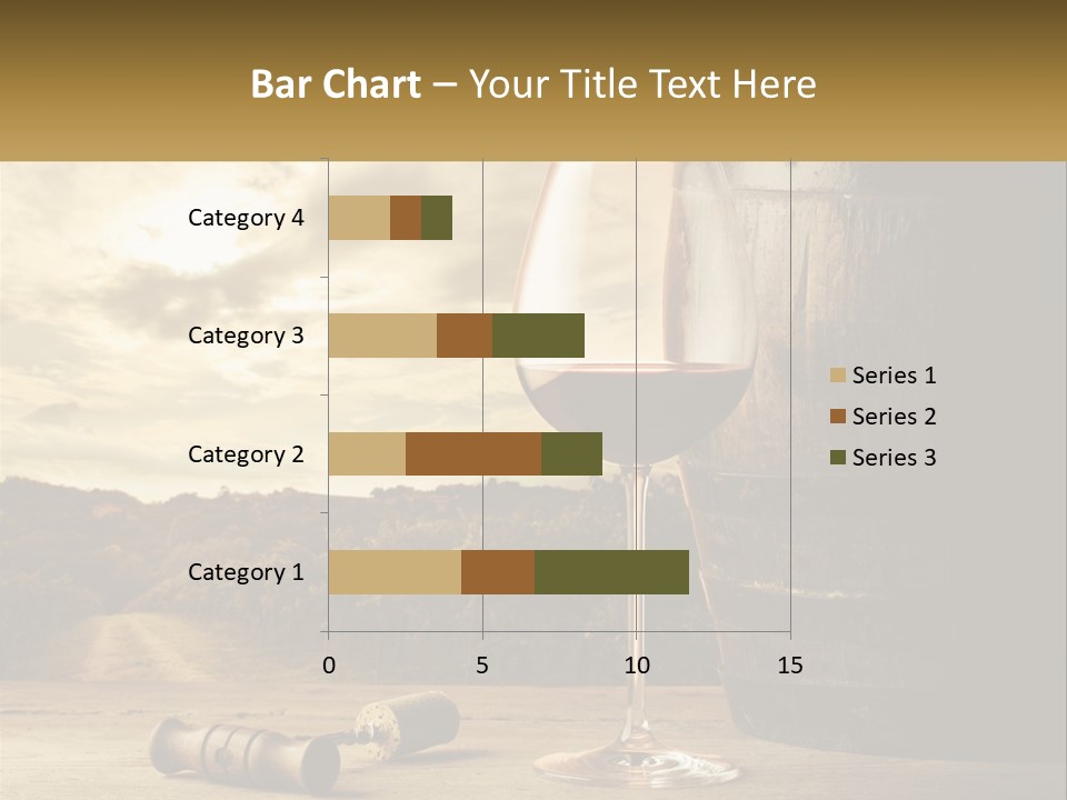 A Glass Of Wine Sitting Next To A Barrel PowerPoint Template