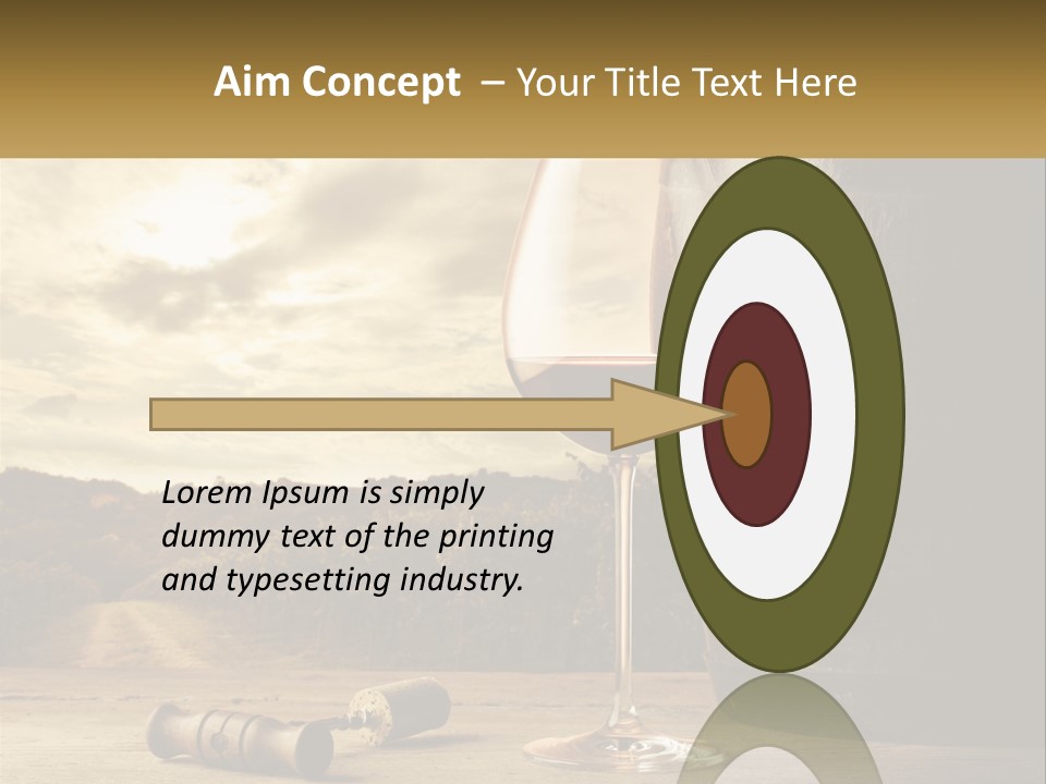 A Glass Of Wine Sitting Next To A Barrel PowerPoint Template