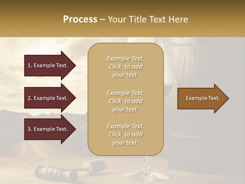 A Glass Of Wine Sitting Next To A Barrel PowerPoint Template
