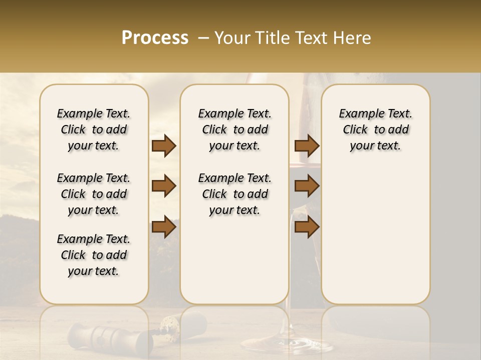 A Glass Of Wine Sitting Next To A Barrel PowerPoint Template