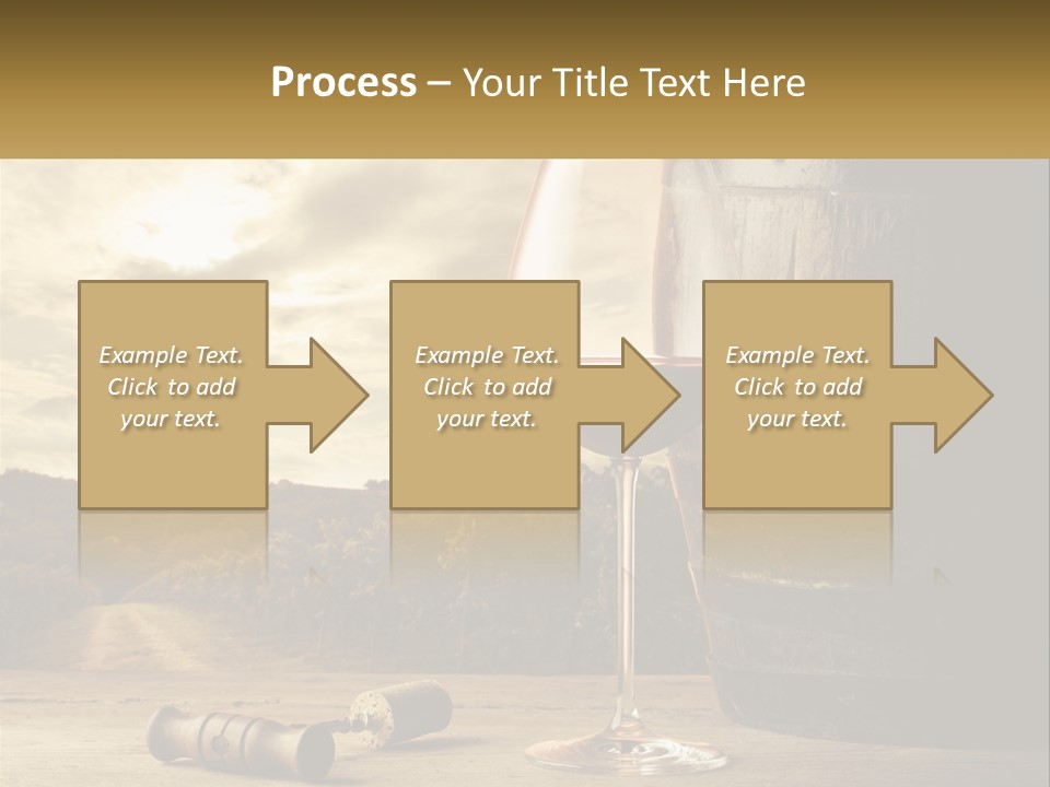 A Glass Of Wine Sitting Next To A Barrel PowerPoint Template
