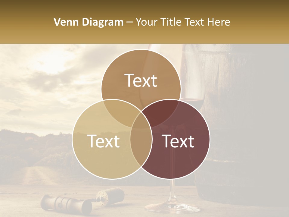 A Glass Of Wine Sitting Next To A Barrel PowerPoint Template