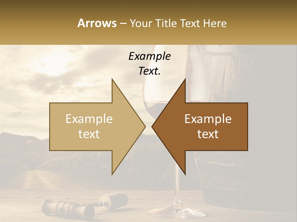 A Glass Of Wine Sitting Next To A Barrel PowerPoint Template