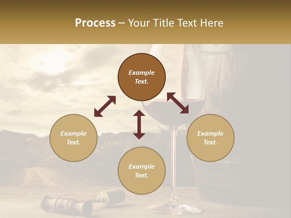 A Glass Of Wine Sitting Next To A Barrel PowerPoint Template