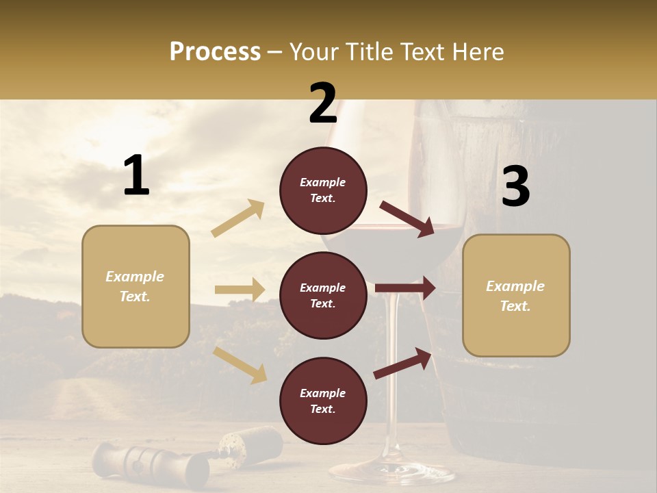 A Glass Of Wine Sitting Next To A Barrel PowerPoint Template