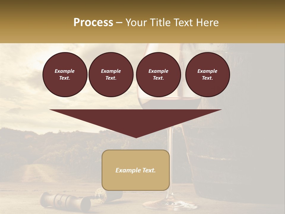 A Glass Of Wine Sitting Next To A Barrel PowerPoint Template