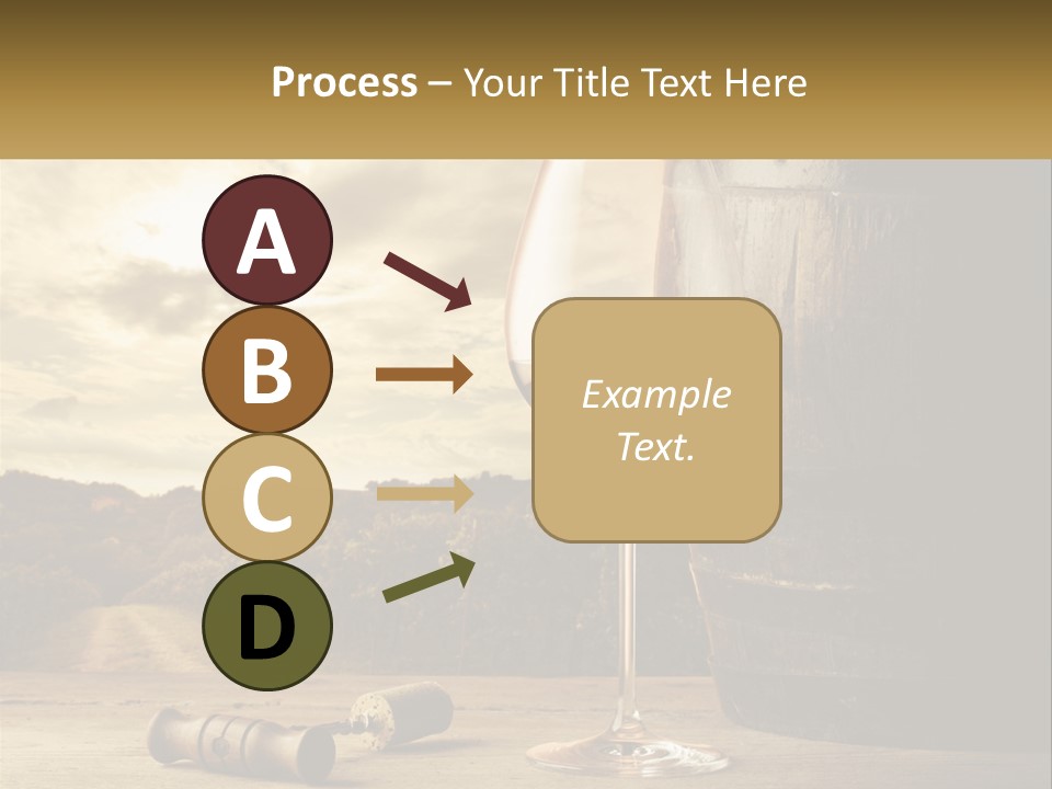 A Glass Of Wine Sitting Next To A Barrel PowerPoint Template