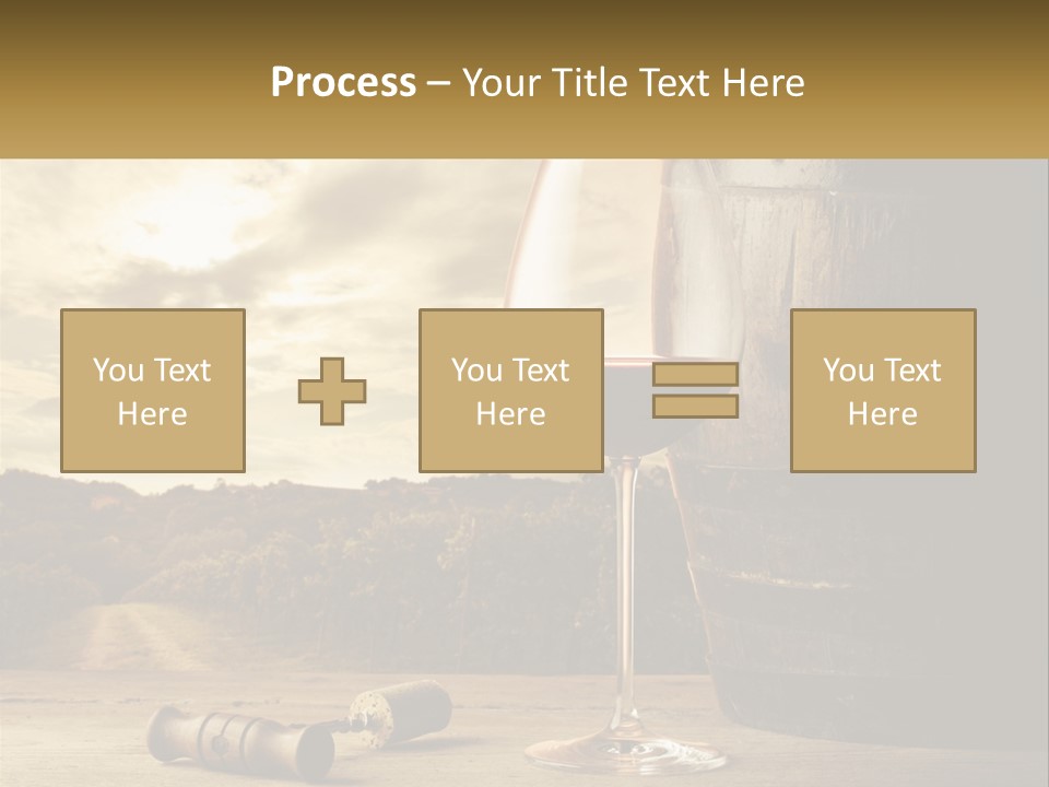 A Glass Of Wine Sitting Next To A Barrel PowerPoint Template