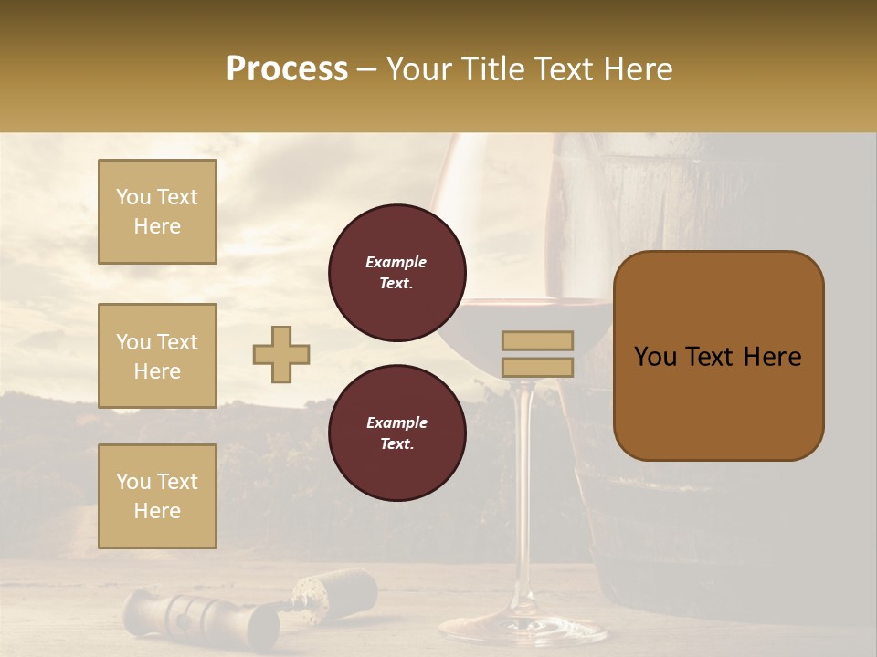 A Glass Of Wine Sitting Next To A Barrel PowerPoint Template