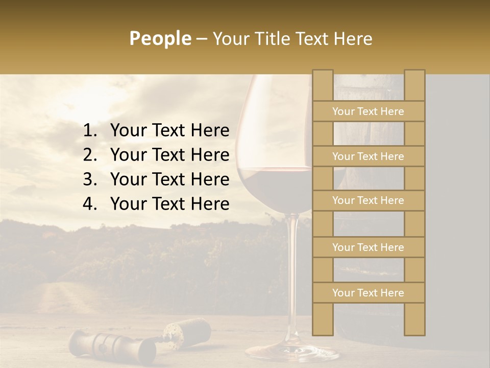 A Glass Of Wine Sitting Next To A Barrel PowerPoint Template