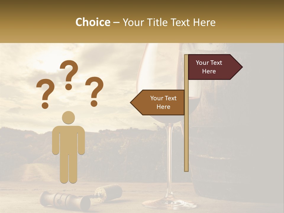 A Glass Of Wine Sitting Next To A Barrel PowerPoint Template