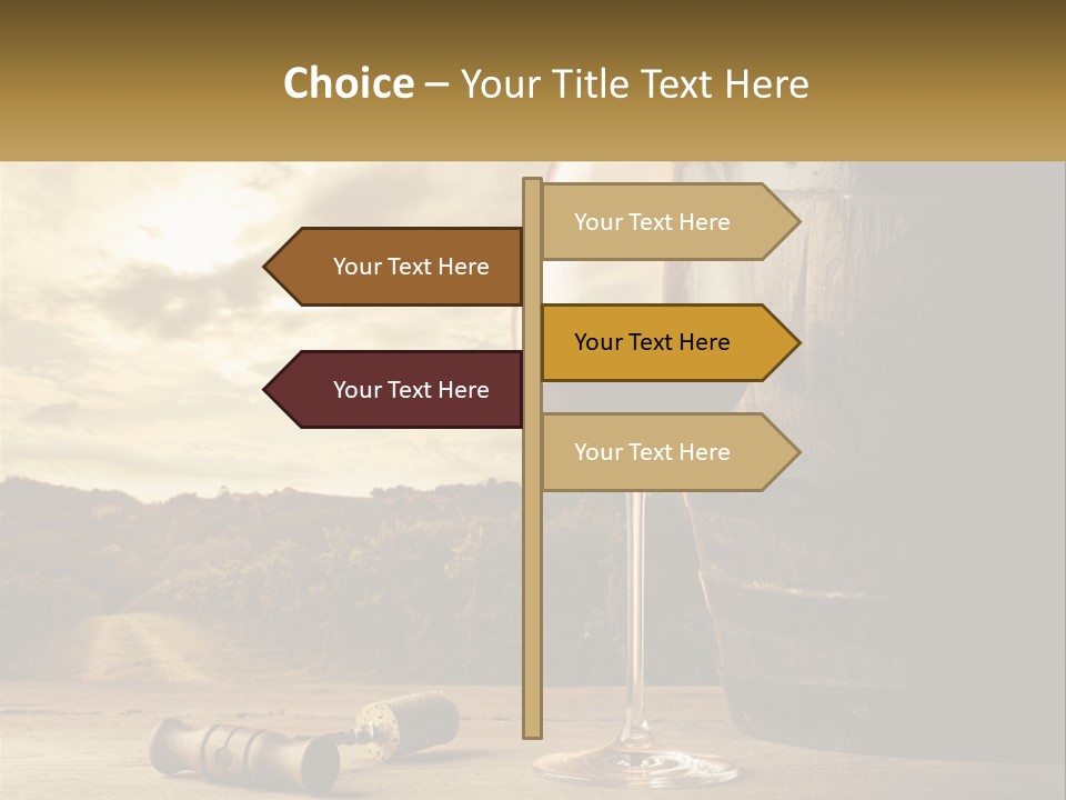 A Glass Of Wine Sitting Next To A Barrel PowerPoint Template