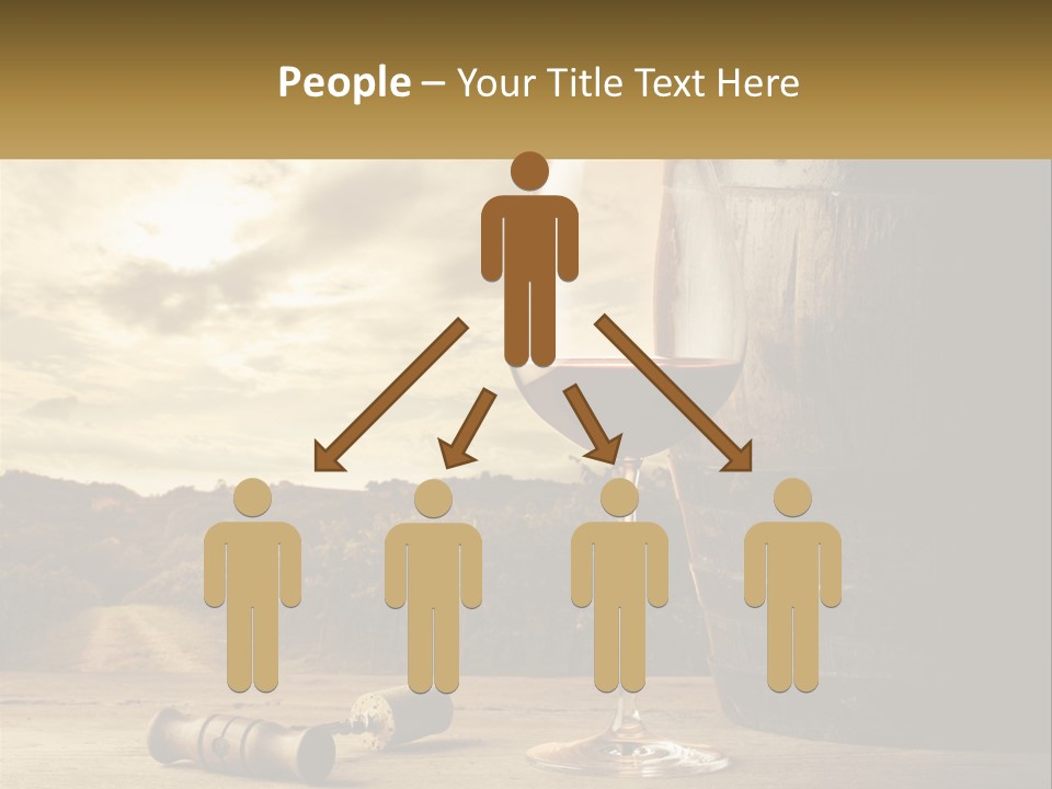 A Glass Of Wine Sitting Next To A Barrel PowerPoint Template