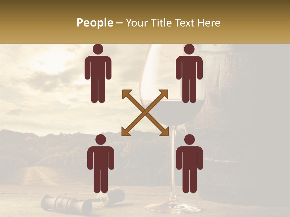 A Glass Of Wine Sitting Next To A Barrel PowerPoint Template