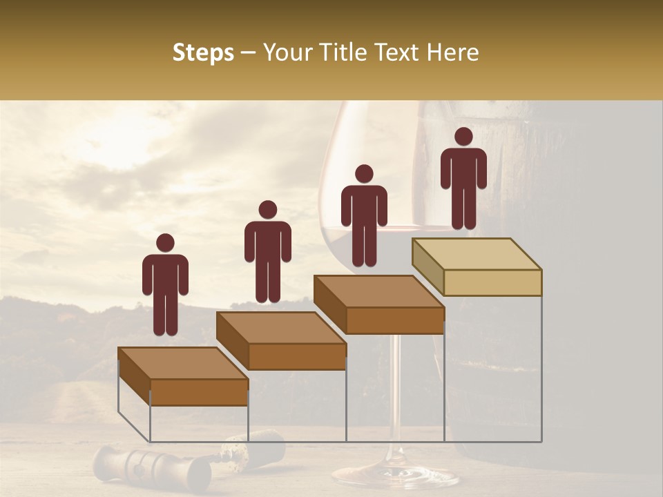 A Glass Of Wine Sitting Next To A Barrel PowerPoint Template