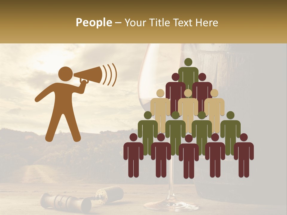 A Glass Of Wine Sitting Next To A Barrel PowerPoint Template