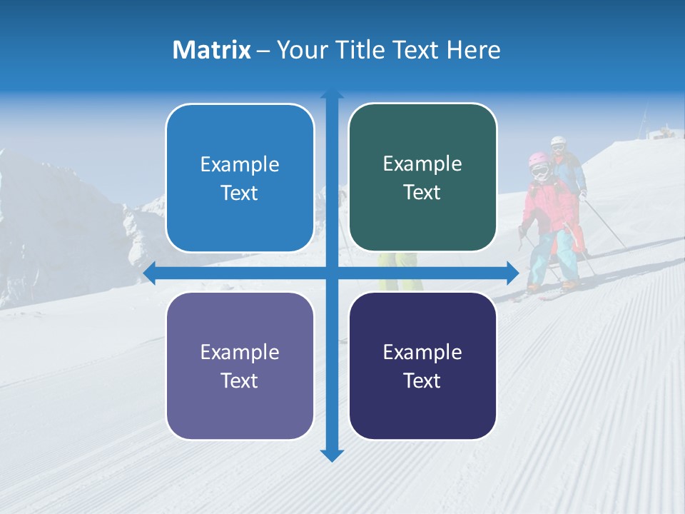 A Group Of People Riding Skis Down A Snow Covered Slope PowerPoint Template