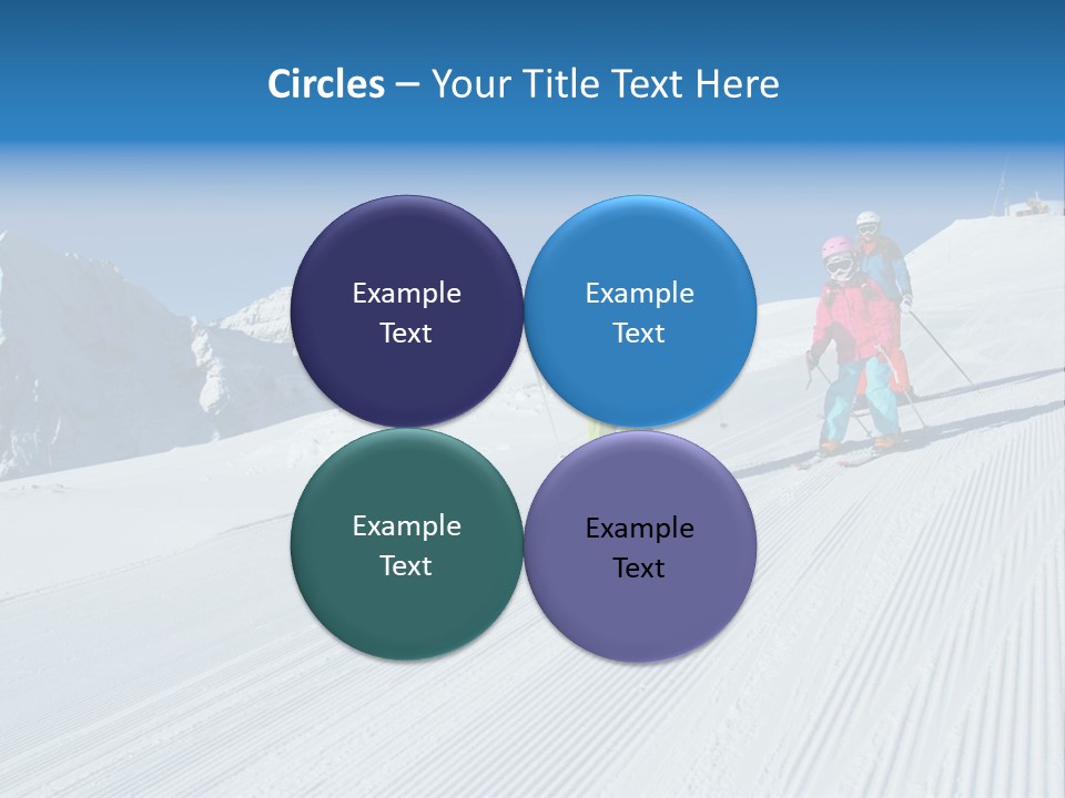 A Group Of People Riding Skis Down A Snow Covered Slope PowerPoint Template