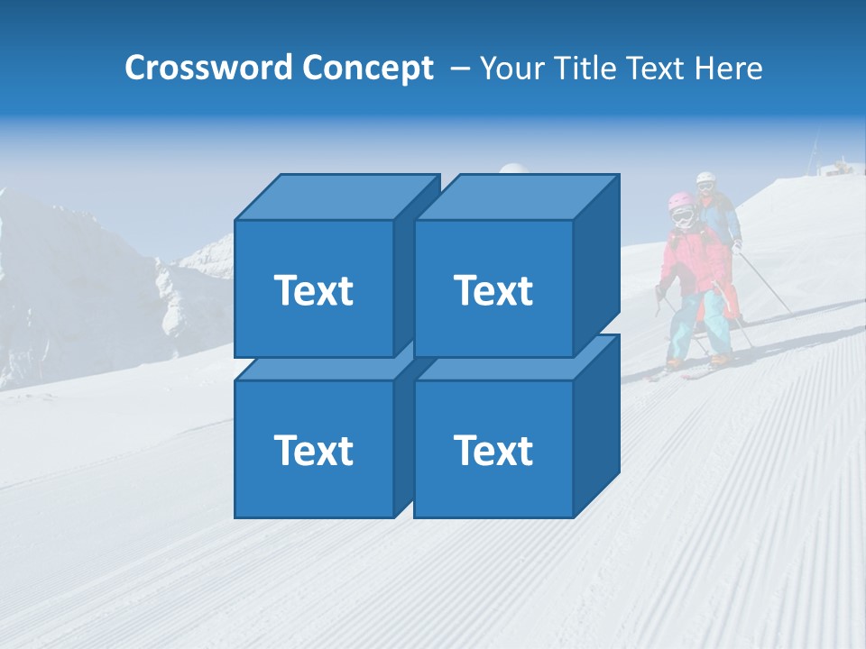 A Group Of People Riding Skis Down A Snow Covered Slope PowerPoint Template