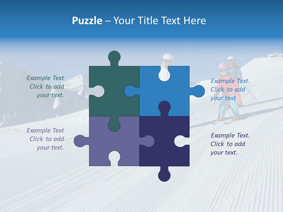 A Group Of People Riding Skis Down A Snow Covered Slope PowerPoint Template