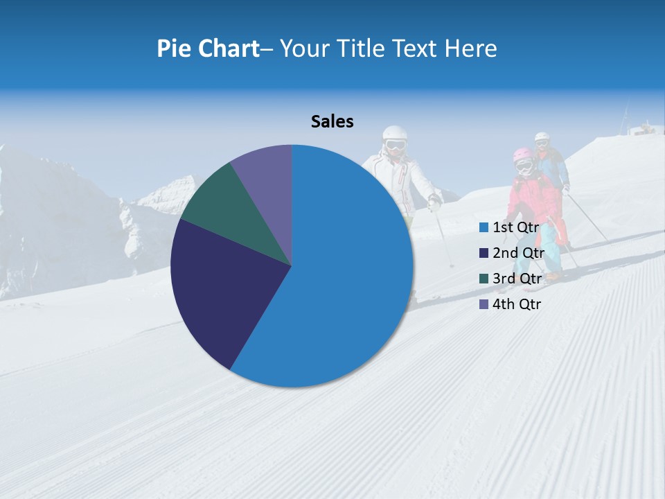 A Group Of People Riding Skis Down A Snow Covered Slope PowerPoint Template