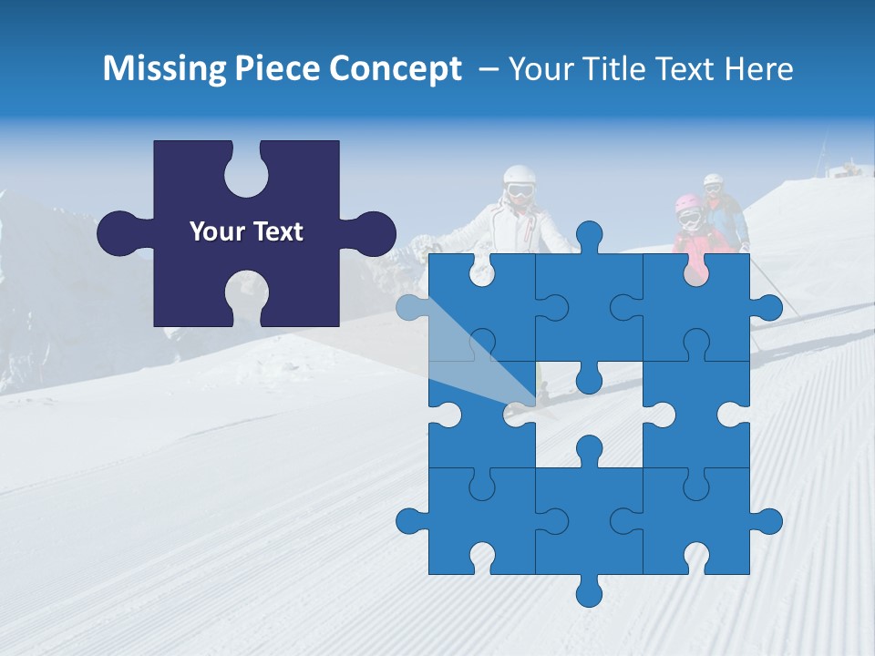 A Group Of People Riding Skis Down A Snow Covered Slope PowerPoint Template