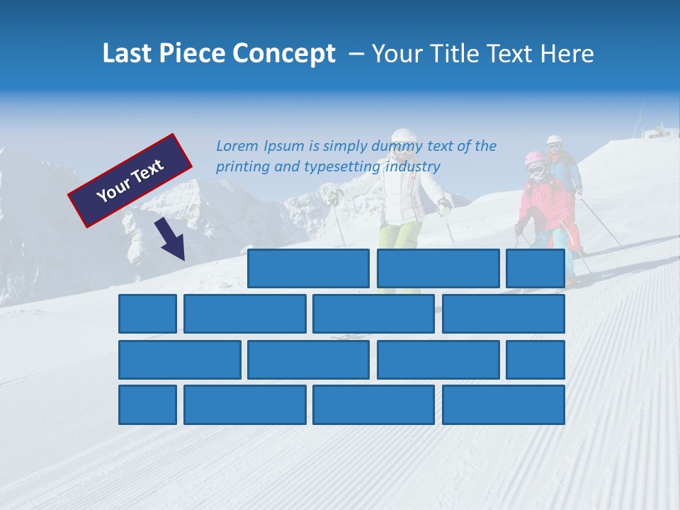 A Group Of People Riding Skis Down A Snow Covered Slope PowerPoint Template