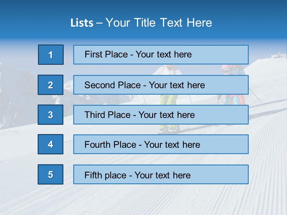 A Group Of People Riding Skis Down A Snow Covered Slope PowerPoint Template