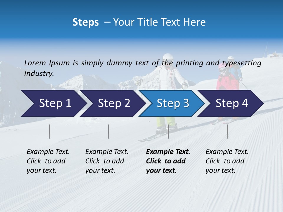 A Group Of People Riding Skis Down A Snow Covered Slope PowerPoint Template