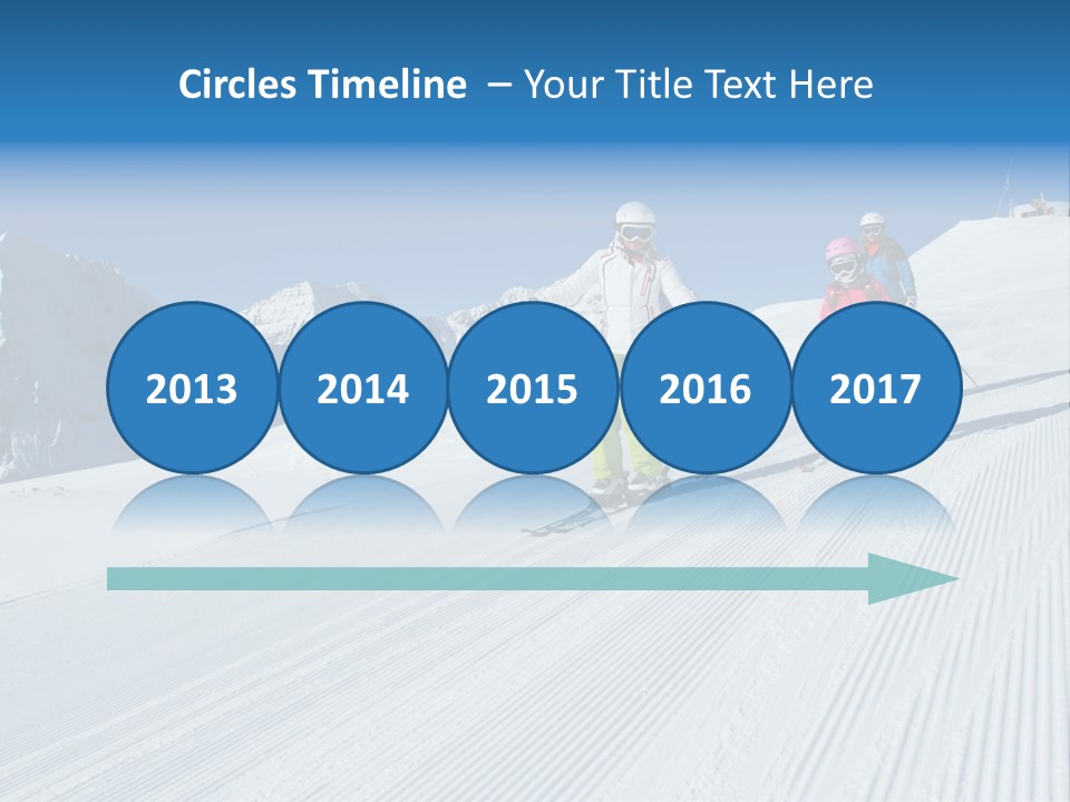 A Group Of People Riding Skis Down A Snow Covered Slope PowerPoint Template