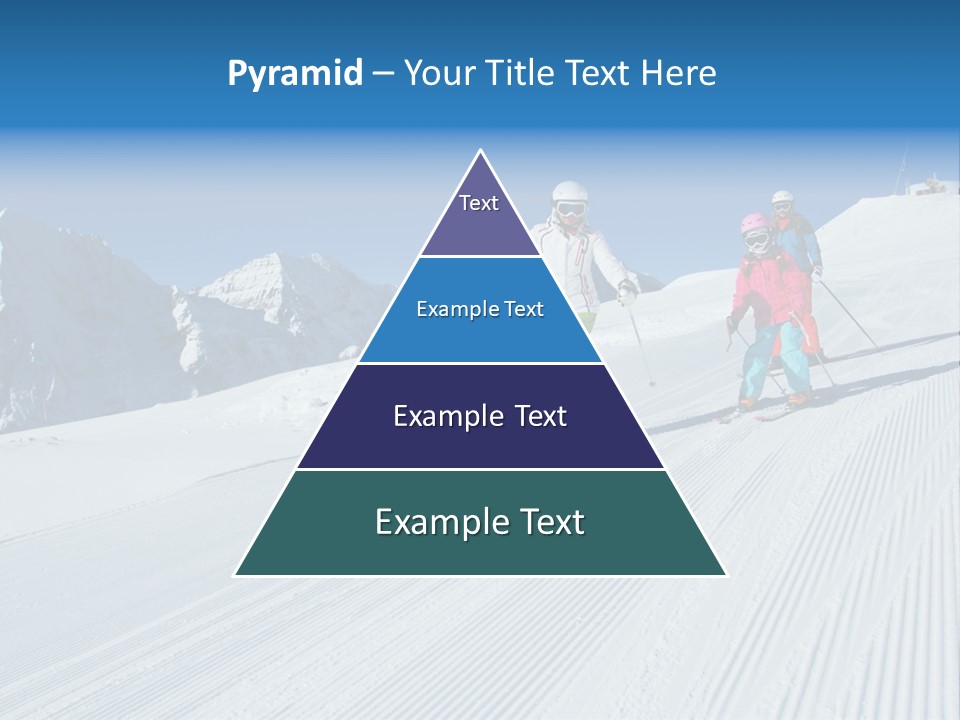 A Group Of People Riding Skis Down A Snow Covered Slope PowerPoint Template