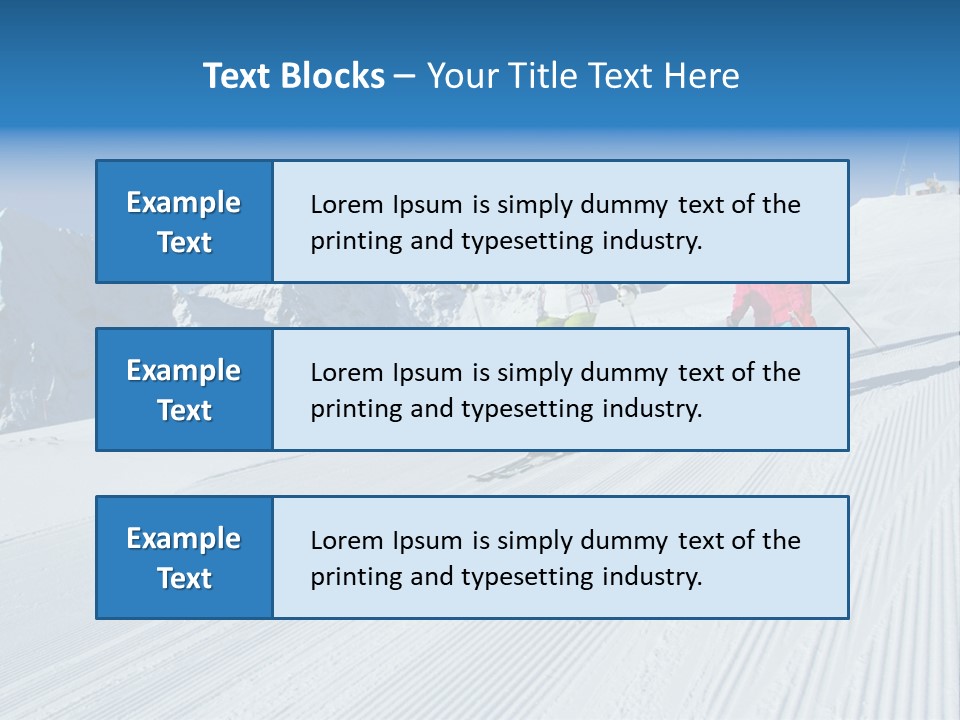 A Group Of People Riding Skis Down A Snow Covered Slope PowerPoint Template