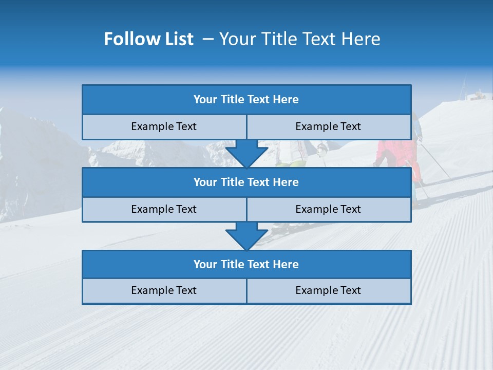 A Group Of People Riding Skis Down A Snow Covered Slope PowerPoint Template