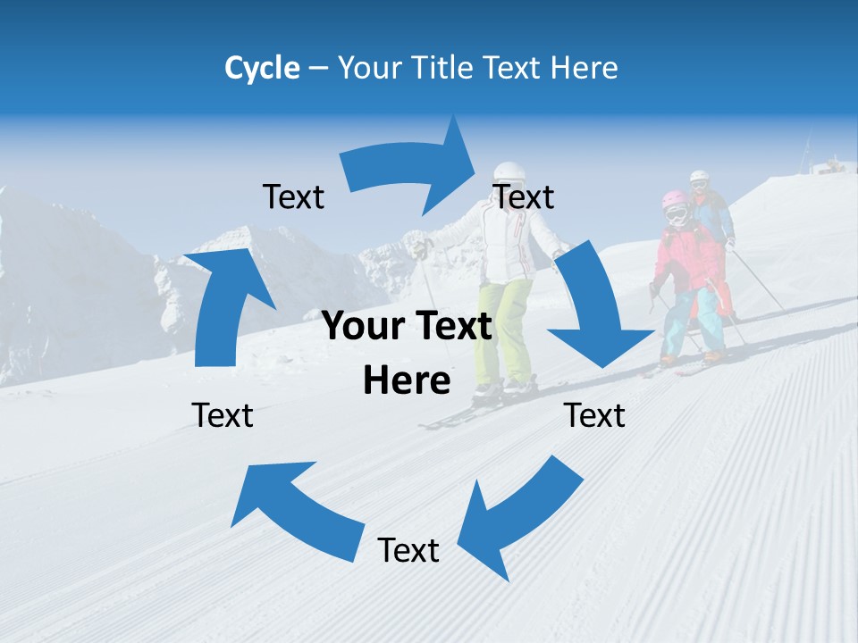 A Group Of People Riding Skis Down A Snow Covered Slope PowerPoint Template