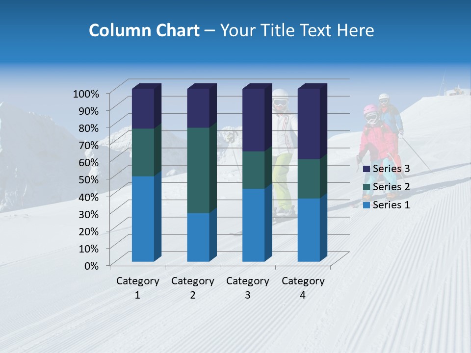A Group Of People Riding Skis Down A Snow Covered Slope PowerPoint Template