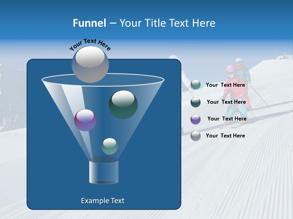 A Group Of People Riding Skis Down A Snow Covered Slope PowerPoint Template