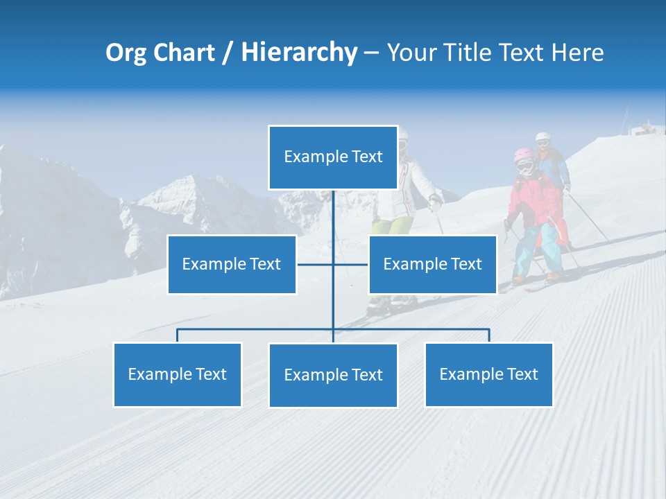 A Group Of People Riding Skis Down A Snow Covered Slope PowerPoint Template