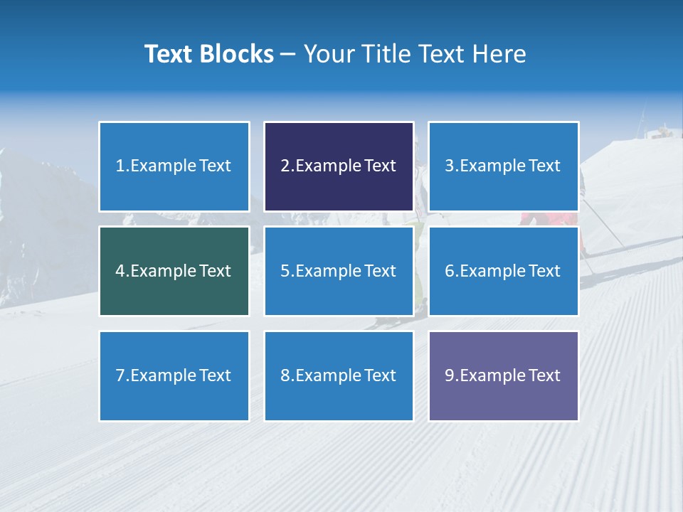 A Group Of People Riding Skis Down A Snow Covered Slope PowerPoint Template