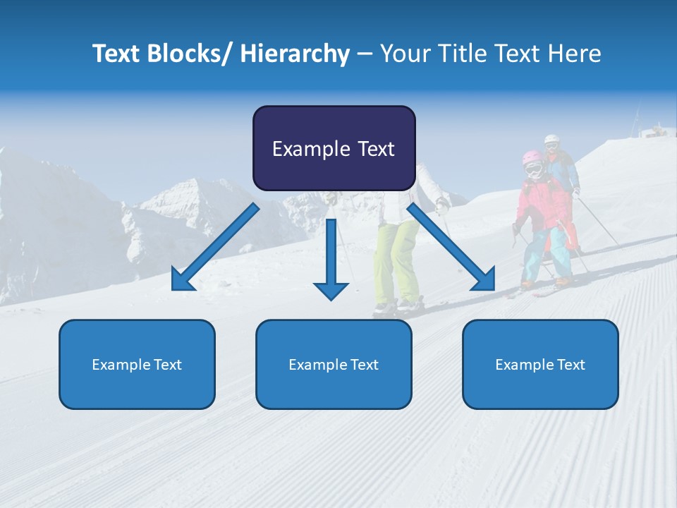 A Group Of People Riding Skis Down A Snow Covered Slope PowerPoint Template