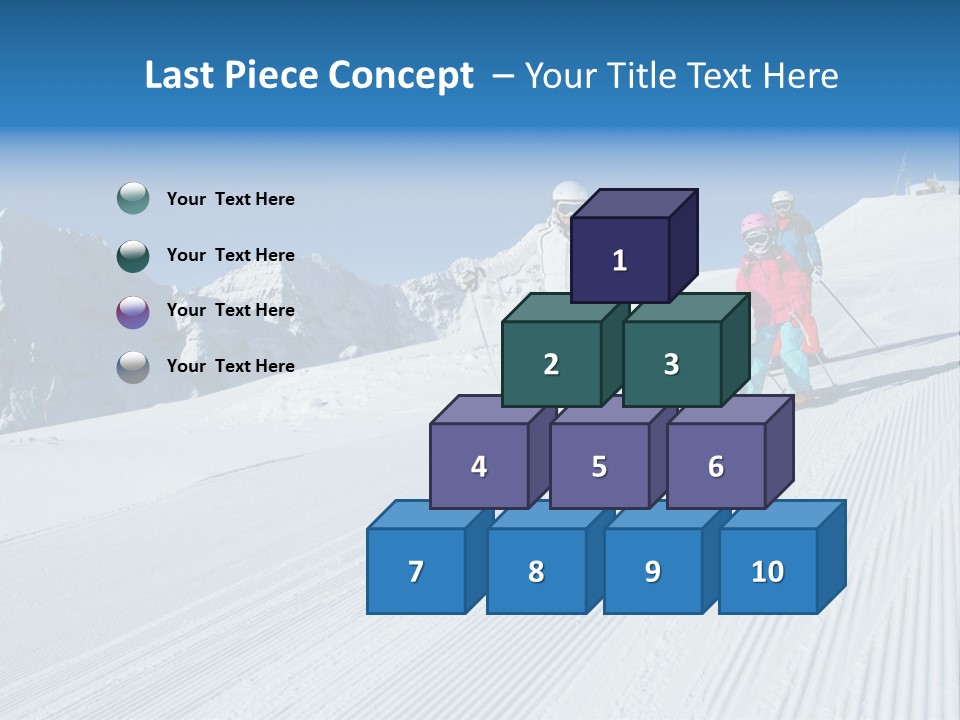 A Group Of People Riding Skis Down A Snow Covered Slope PowerPoint Template