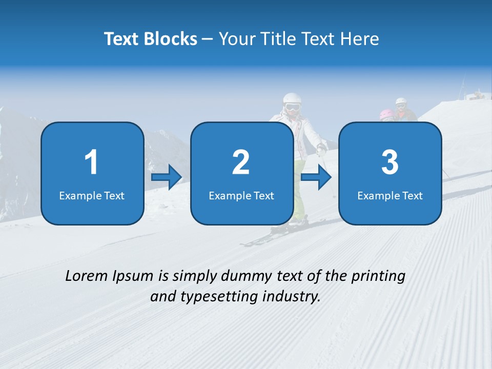 A Group Of People Riding Skis Down A Snow Covered Slope PowerPoint Template