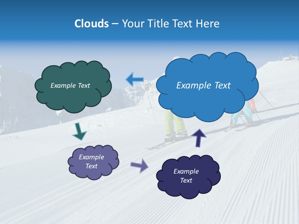 A Group Of People Riding Skis Down A Snow Covered Slope PowerPoint Template