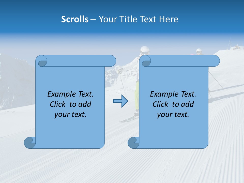 A Group Of People Riding Skis Down A Snow Covered Slope PowerPoint Template
