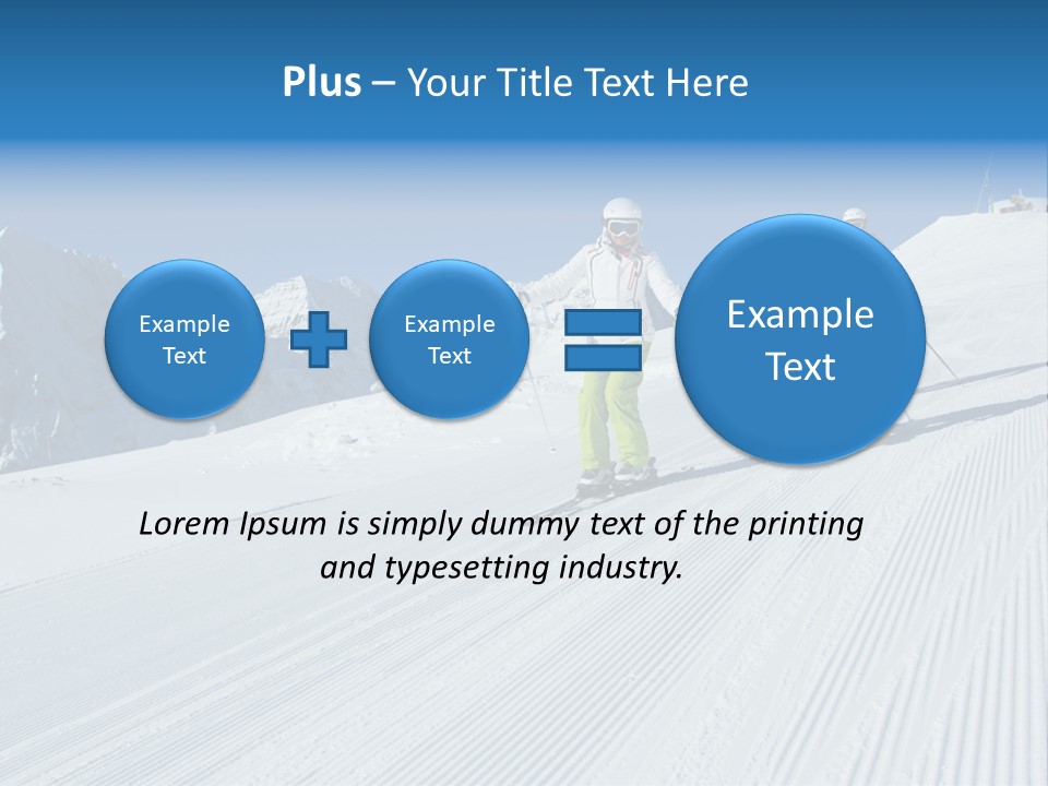 A Group Of People Riding Skis Down A Snow Covered Slope PowerPoint Template
