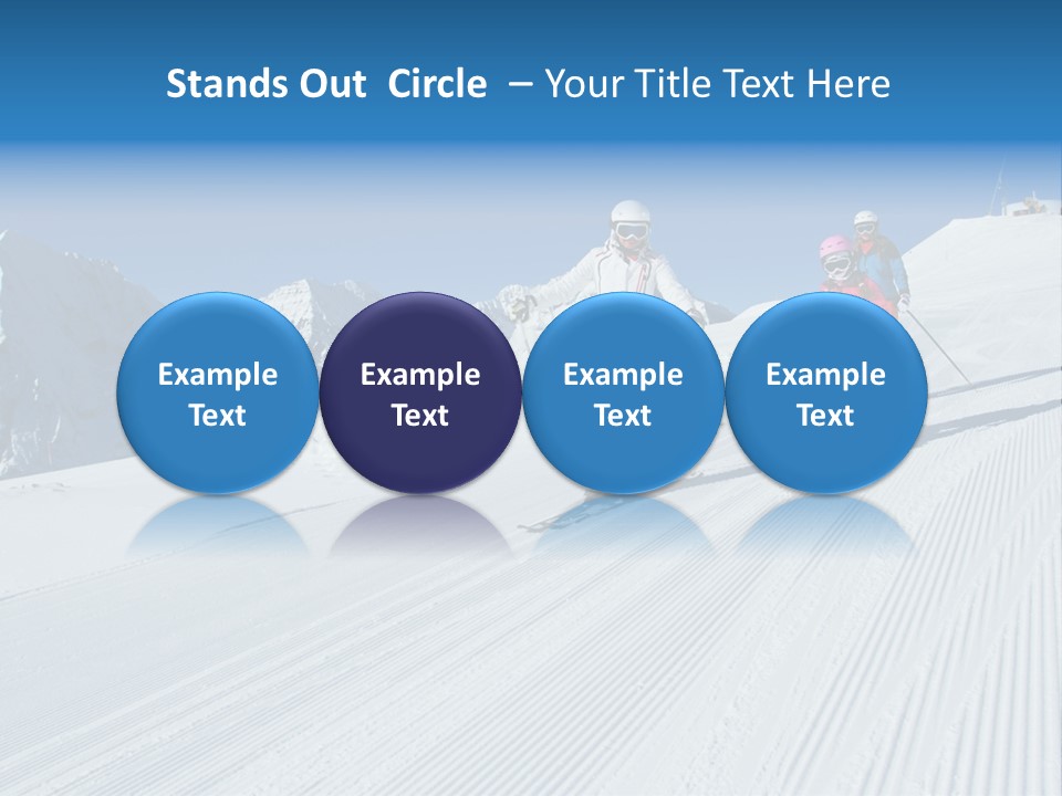 A Group Of People Riding Skis Down A Snow Covered Slope PowerPoint Template