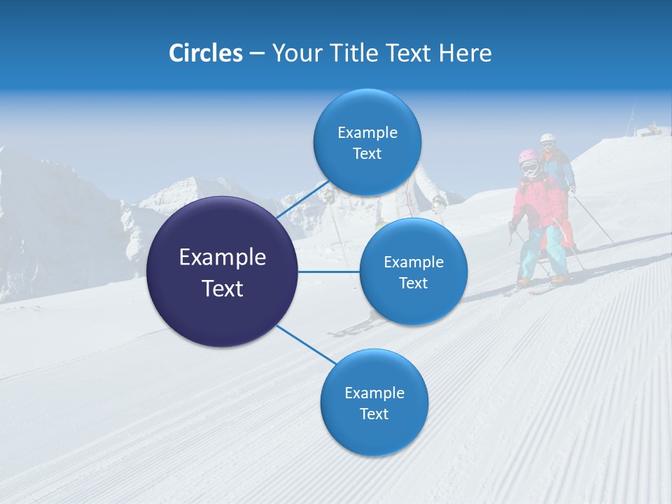 A Group Of People Riding Skis Down A Snow Covered Slope PowerPoint Template