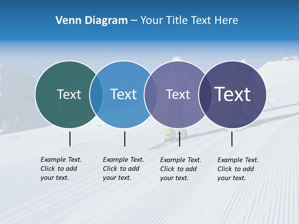 A Group Of People Riding Skis Down A Snow Covered Slope PowerPoint Template