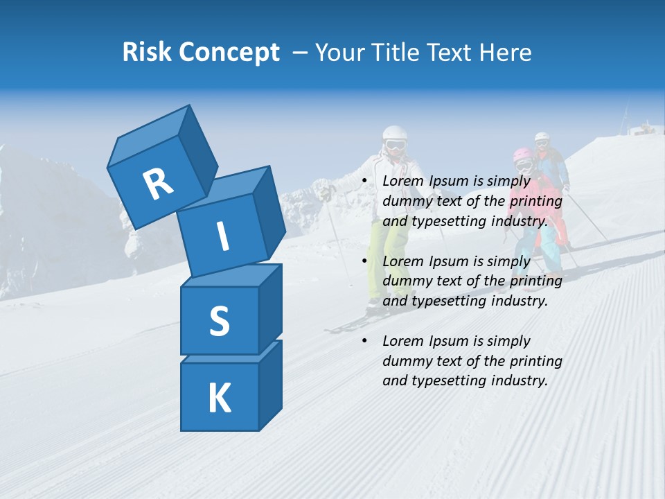 A Group Of People Riding Skis Down A Snow Covered Slope PowerPoint Template