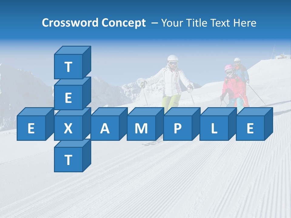 A Group Of People Riding Skis Down A Snow Covered Slope PowerPoint Template